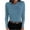 Blue, variant on QQAMB Women's Sweaters Solid Casual Long Sleeve Crewneck Knit Button Sweater Fall Winter Blouse Tops Khaki L