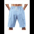 thumbnail image 3 of Pantalones Cortos Cargo para Hombre, Modernos, con Cordón Ajustable, Cintura Elástica y Múltiples Bolsillos. Azul XL, 3 of 9