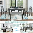 thumbnail image 7 of Rectangular 6-piece Wood Dining Set / Comfortable Seating, Ideal for Hosting, 7 of 7