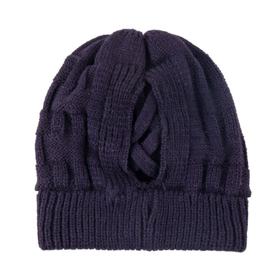 Herrnalise Women's Keep Warm Winter Casual Knitted Hat Beanie Tail Hat Cap