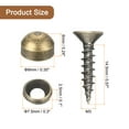 thumbnail image 2 of Uxcell Tornillos Decorativos de Latón con Tapas, Tapa de Tornillos Espejo Tornillo Autoperforante Bronce 9mm, 2 of 5