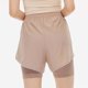 thumbnail image 5 of TaTaai Women High Waist Solid Sports Shorts Double Layer Anti-Exposure Stretch Elastic Waist Drawstring Zipper Pocket Quick Dry Yoga Running Shorts Gift, 5 of 6