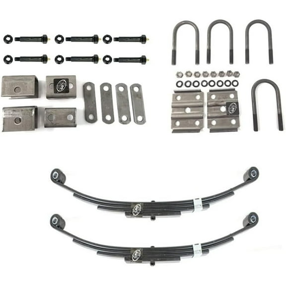 SOUTHWEST WHEEL USA Made Greaseable Heavy Duty 3,500 lbs. Trailer Axle Suspension Kit Incl. Leaf Springs, Hanger & U-Bolt kit
