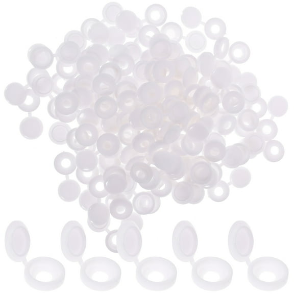 unbranded  100 Pcs Hinge Screw Cap Drywall Screws Door Hinges Cabinet White