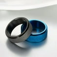 thumbnail image 3 of 8MM Blue/Black/Gold Frosted Spinner Band Titanium Steel Wedding Ring Size 7-12, 3 of 9