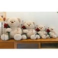 thumbnail image 2 of 17.71Inch Valentines Brown Teddy Bear Holding Rose Stuffed Animals Plush Toys, Kawaii Soft Plush Doll for Her/Girlfriend Lover Mom Teens Valentines Day Christmas Anniversary Gifts, 2 of 7