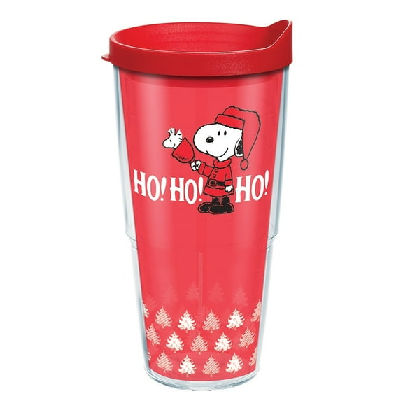Tervis Peanuts Ho Ho Ho Christmas Holiday Made in USA Double Walled Insulated Travel Tumbler, Classic 24oz