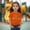 Orange, variant on Cute Summer Short Sleeve Top for Girls Adorable Sailor Collar Tee for Big Sisters Casual Wear for 1-13 Years Old
