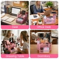 thumbnail image 6 of PHANCIR Mesh Desk Organizer, Pink Pen Holder with 8 Compartments & 1 Drawer Stationery Supplies Organizers  for Office, Home, 6 of 8