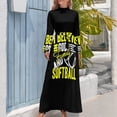 thumbnail image 3 of Softball - Believe In God And Softball Long Dress summer dress women bandage dress Summer dresses for women, 3 of 4