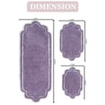 thumbnail image 3 of Home Weavers Allure Collection 100% Cotton Non-Slip Bathroom Rug Set Machine Washable Bathroom Rug-17"x24", Bath Rug- 21"x34", Runner- 21"x54", Purple Color 3 Piece Bath Rug set, 3 of 9