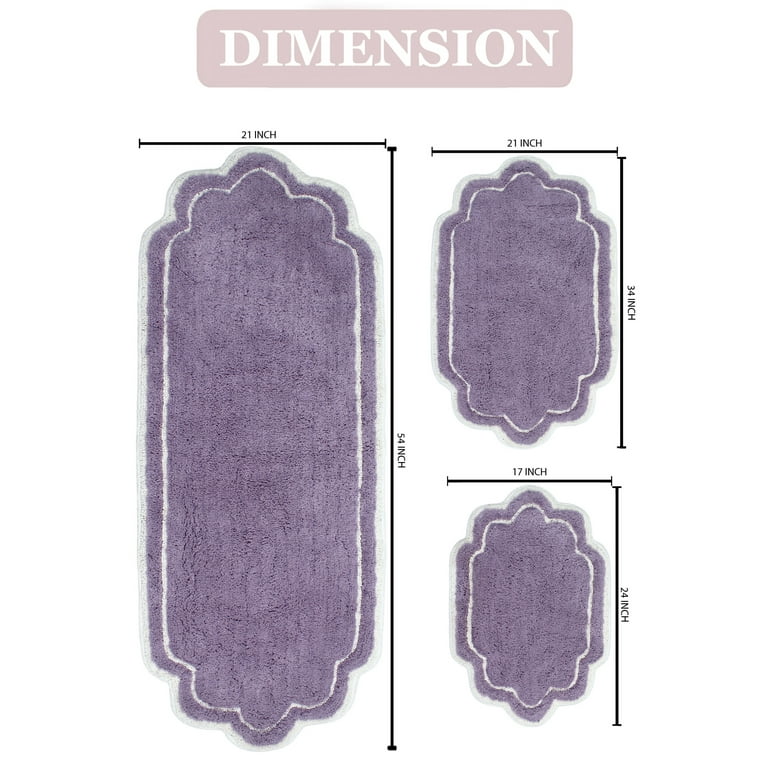 Home Weavers Inc Allure Collection Purple Cotton 5-Piece Bath Rug Set