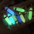 thumbnail image 3 of Colgante de joyería con forma de columna hexagonal de piedra luminosa de color resaltado, collar de bala con columna de doble punta de fluorita luminosa, 3 of 6