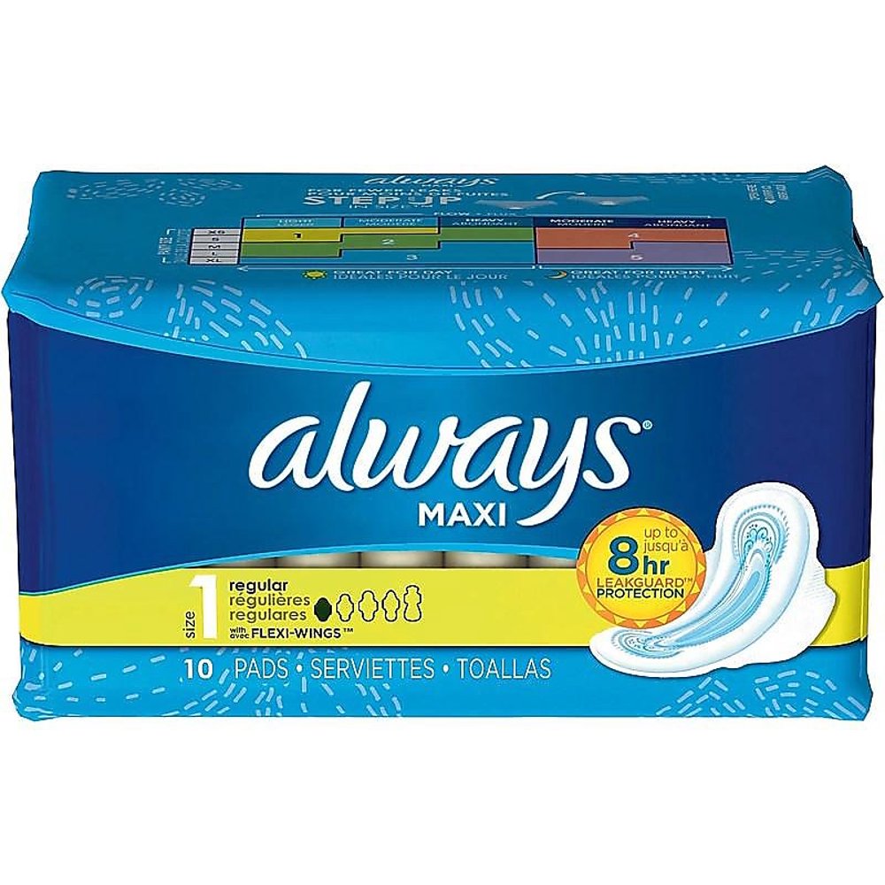 Always Maxi Regular Pads with Wings, Unscented 34967CT