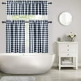 thumbnail image 7 of Kitchen Curtain Valance, Farmhouse Buffalo Check Valance Curtains for Windows, Cotton Blend Plaid Gingham Curtain Valance for Bathroom Rod Pocket Cafe Curtains, 54" Wx 15" L, Navy/White,One Panel, 7 of 7