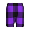 thumbnail image 4 of Yiaed Purple Buffalo Plaid for Men's Soft Sleep Pajama Short Lounging Pajama Shorts-XX-Large, 4 of 8