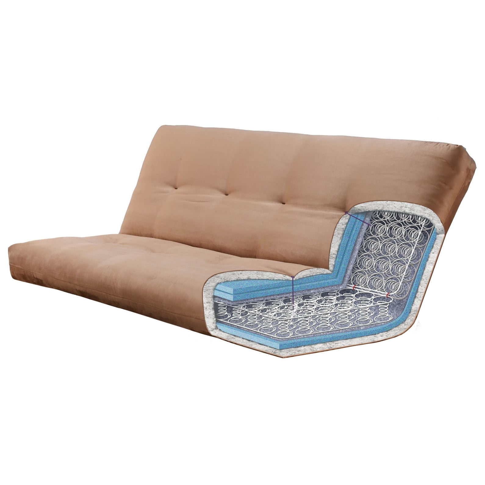 Kodiak Furniture Washington Queen-size Wood Futon-Marmont Mocha Brown Mattress