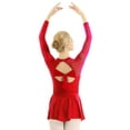 thumbnail image 4 of CHICTRY Womens Long Sleeve Figure Skating Dress Cutout Back Leotard Dancewear, 4 of 7