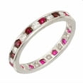 thumbnail image 2 of HeartsAndYou 2ct Natural Ruby & Diamond Alternating Eternity Band 100% 14k SOLID White Gold, 2 of 9