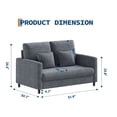 thumbnail image 2 of Bingirl 51.9-Inch Chenille Loveseat Reading Sofa in Blue, 2 of 6