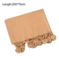 thumbnail image 6 of Naierhg Winter Scarf 200cmx70cm Winter Women Scarf Plush Ball Decoration Solid Color Tassels Thickened Double-sided Wearing Shawl Wrap for Outdoor Beige, 6 of 8
