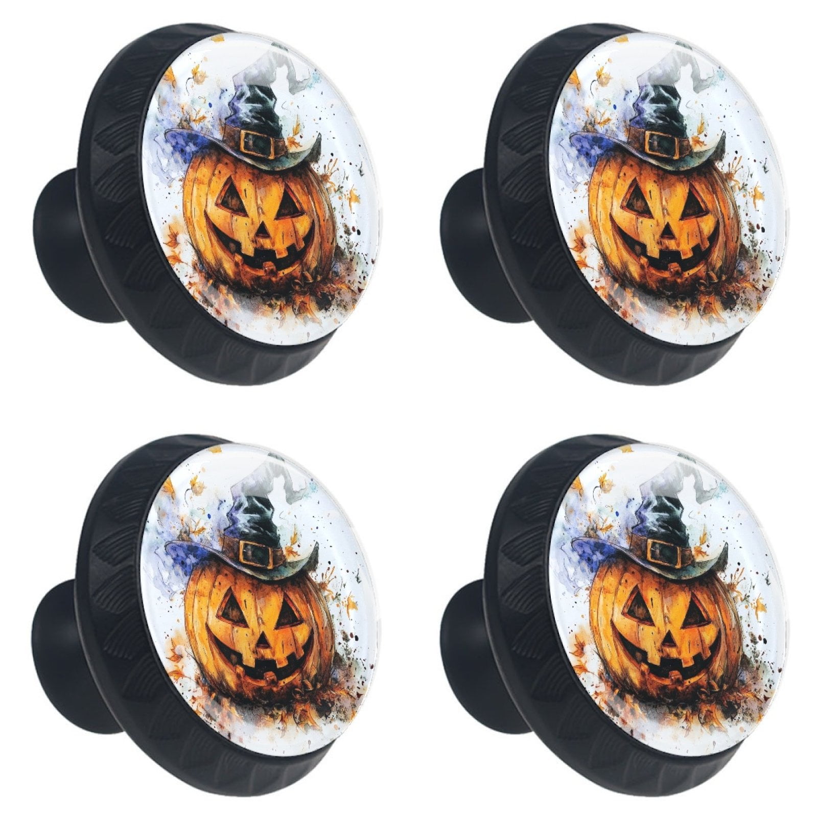 4 Pcs Halloween Pumpkin Knobs for Kitchen Cabinet Cupboard Dresser Bookcase Drawer Pulls Handles Round Home Decor