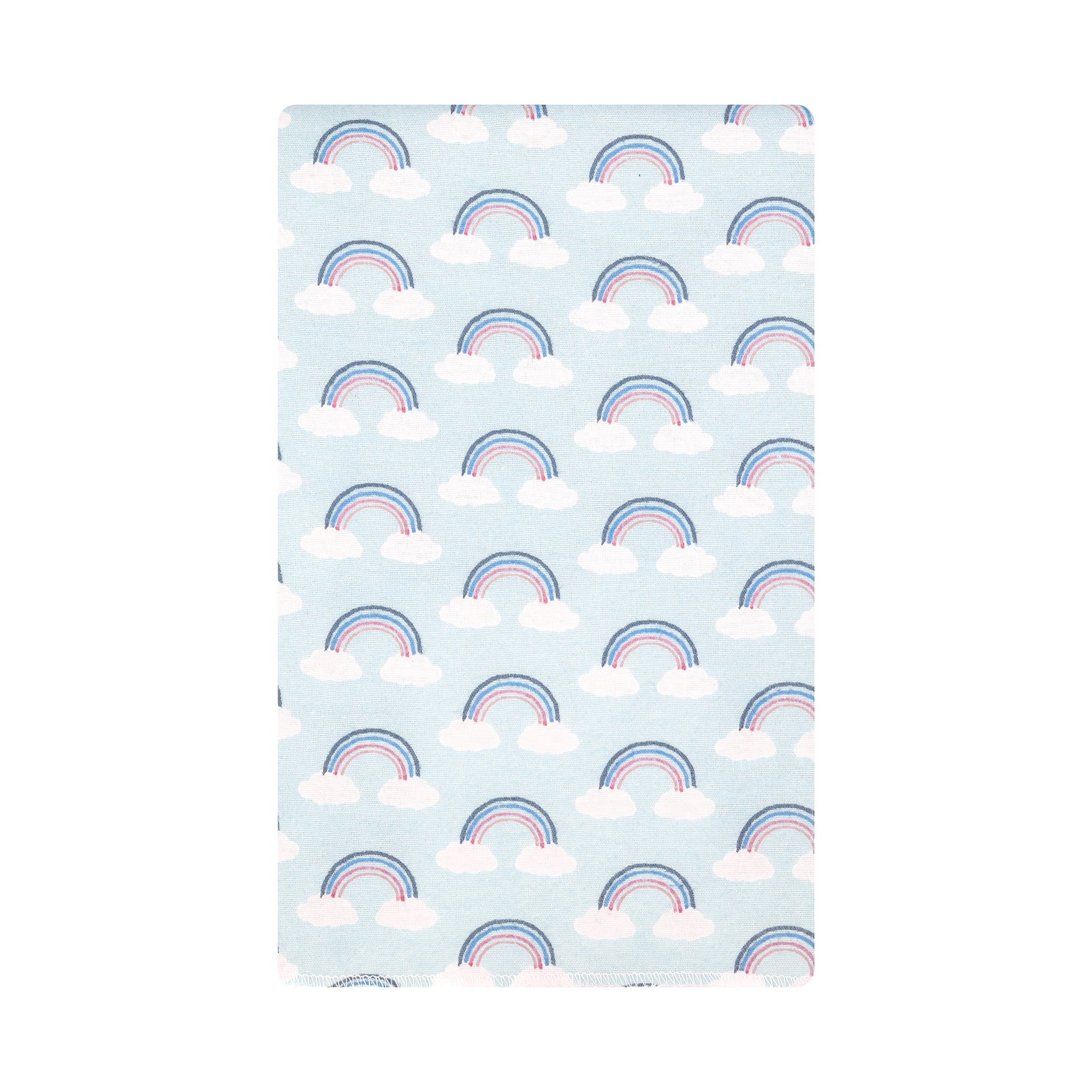 Hudson Baby Girl Cotton Polyester Flannel Burp Cloths 10-Pack, Cloudy Rainbow, One Size