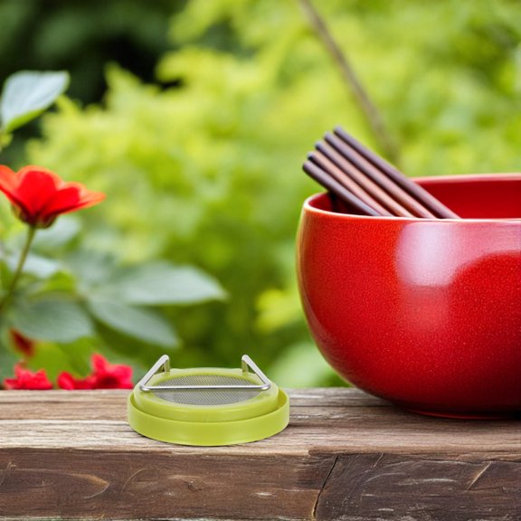 ETEREAUTY Green Sprouting Jar Lids with Drip Tray for Efficient Home Sprouting
