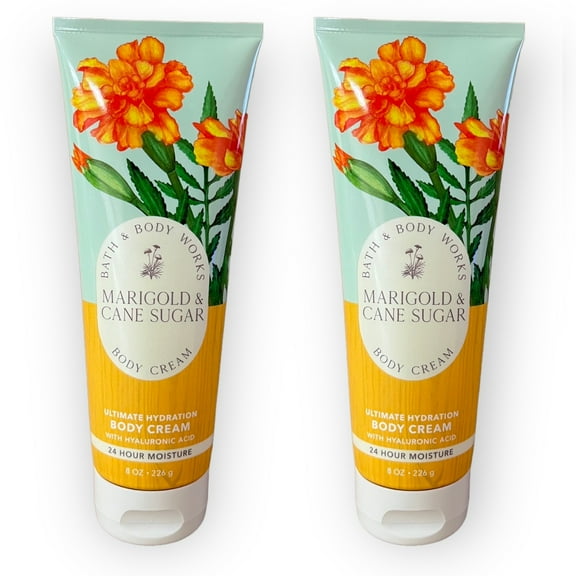 Bath and Body Works Marigold & Cane Sugar Ultimate Hydration Body Cream 2 Pack 8 fl oz