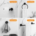 thumbnail image 2 of Juego de accesorios de baño Hinmood de acero inoxidable negro, 10 piezas, 2 of 6