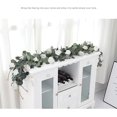 thumbnail image 4 of Guirnalda de eucalipto artificial con rosas de champán, hiedra, hojas verdes, plantas, enredadera, follaje, flores colgantes para boda, fiesta, jardín, hogar, decoración de pared, 4 of 5