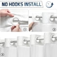 thumbnail image 4 of LVRLVR 1Pc Diamond Jacquard Shower Curtain Set, Heavyweight Polyester, Tassel & Hookless 2 Styles, Bathroom Curtain with Liner or Hooks, 4 of 7