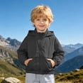 thumbnail image 2 of CAIVO Kids Boys Girls Solid Color Coats Hooded Jacket Toddler Windproof Zipper Outwear Long Sleeve Leisure Outerwear, 2 of 5
