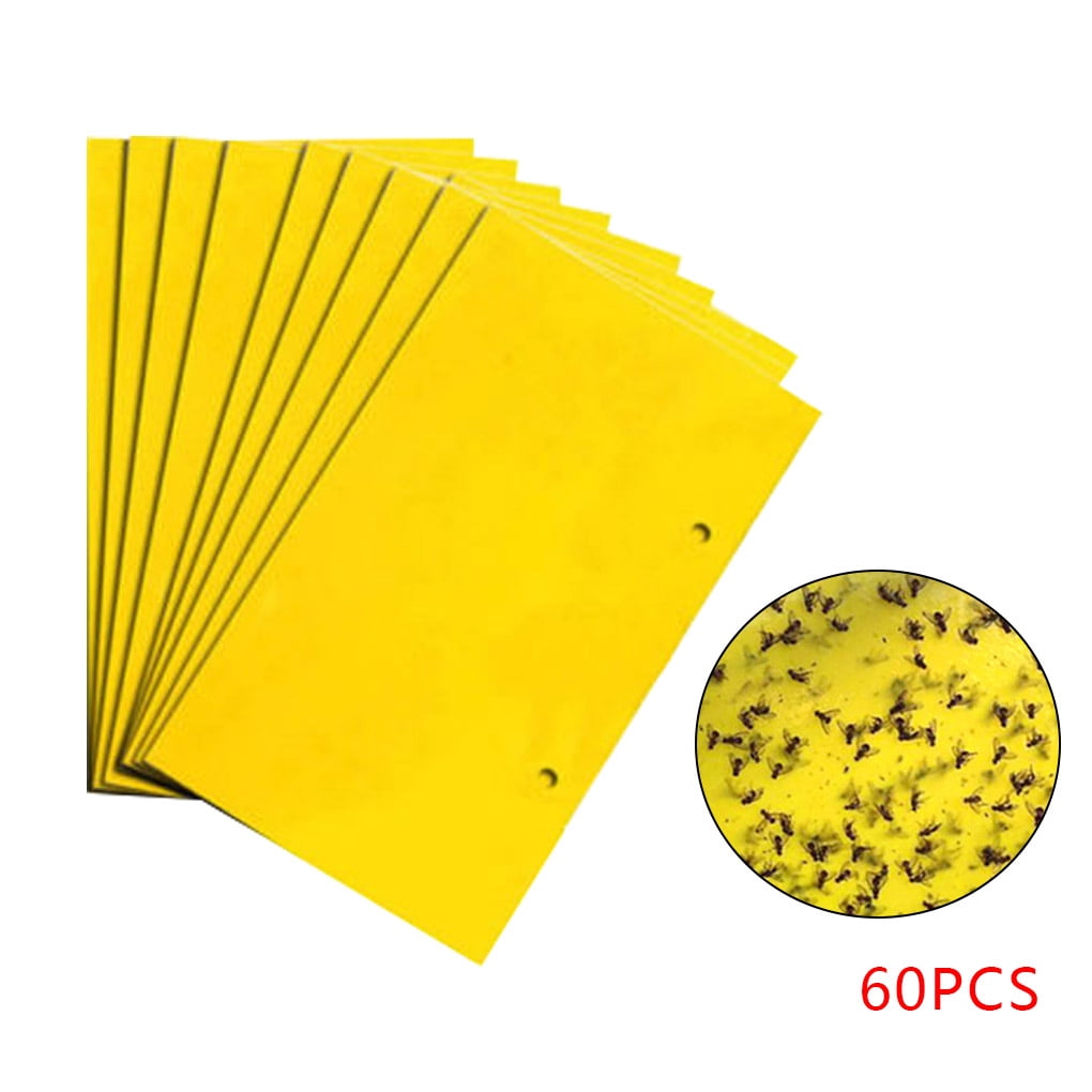 10/20x Dual-Sided Yellow Sticky Glue Paper Insect Trap Fly Catcher Pest Control 