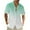 Green, variant on WREESH Men's Summer Casual Linen Shirts Beach Button Down Shirt Gradient Short Sleeved Lapel Shirt with Pocket Dark Blue