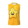 thumbnail image 6 of Lsque Happy Cartoon Star Print Men's Cotton Blend Sleeveless Muscle Shirts (S-3XL)- Moisture Wicking, Odor Protection, UPF 30+,Medium, 6 of 8