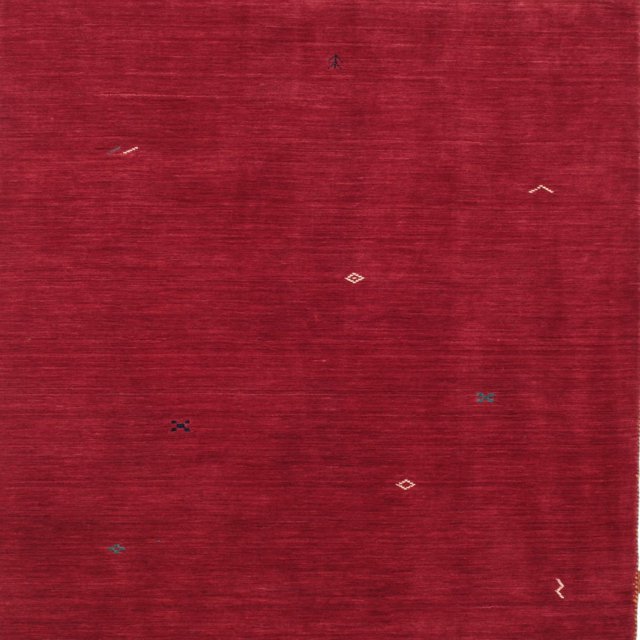 Ahgly Tapis d'Intérieur Carré Contemporain Rouge Abstrait, 5 Pieds Carré