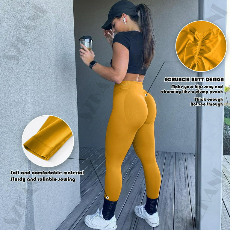 High Waist Yoga Pants for Women Seamless Scrunch Booty Leggings Butt  Lifting Stretchy Tights Squat Proof Booty Pants