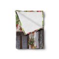 thumbnail image 2 of Country Soft Flannel Fleece Throw Blanket, Colorful House Design with Bunch of Flowers in Pots European Architecture Theme, Cozy Plush for Indoor and Outdoor Use, 50" x 70", Multicolor, by Ambesonne, 2 of 5
