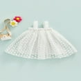 thumbnail image 4 of Girls Dress  White Flower Pattern Off-the-shoulder Sleeveless Skirt, 4 of 7