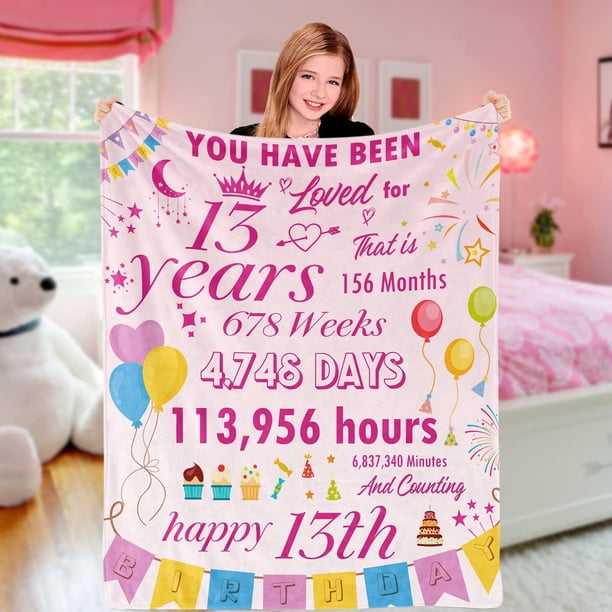 LHSHID Happy 16th Birthday Throw Blanket for Girls 16 Years Old Flannel Fleece Blanket Sixteenth Birthday Gift Ideas Decoration for Teen Daughter Niece Granddaughter 60x80in