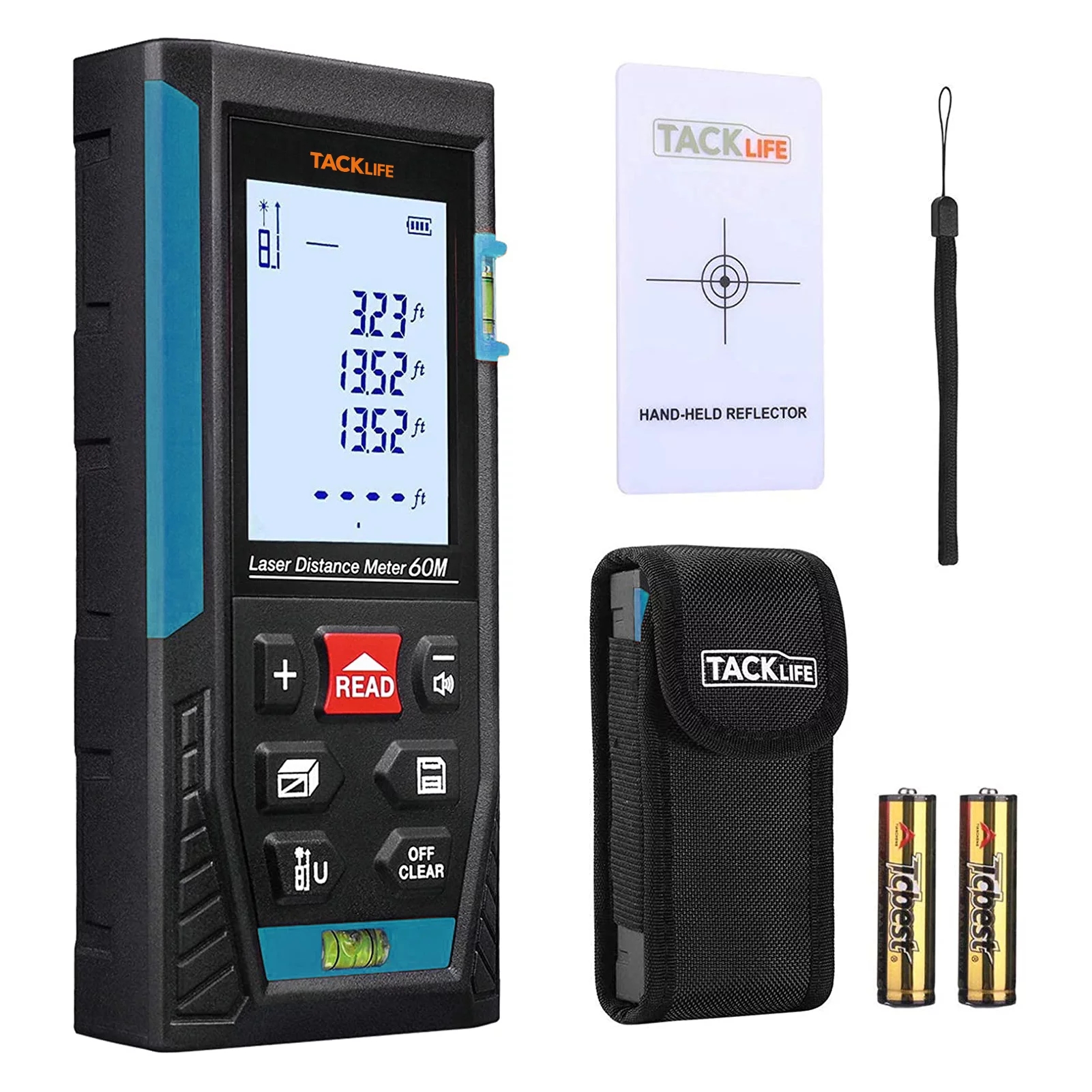 PREXISO 265Ft Rechargeable Laser Measure – Backlit LCD, Portable Distance Meter