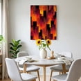 Abstract Art Canvas Wall Art for Living Room, Red Black Gradient Flames ...