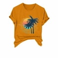 thumbnail image 4 of Tittly T Shirts for Women Graphic Tees Women's Loose Printed Short Sleeved Shirt Summer Casual Cotton Short Sleeved Shirt Tshirts Shirts Spring Tops for Women Orange 4XL, 4 of 6