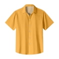 thumbnail image 5 of Men's Vacation Shirts Short Sleeve Solid Color Buttons Shirt Regular Fit Summer Casual Dress Shirts, 2XL, 5 of 5