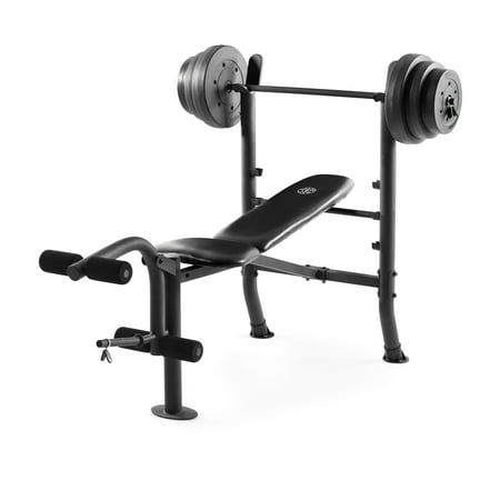 Golds Gym XR 8.1 Combo Weight Bench with 100 Lb. Vinyl Weight (Best Bench Press Routine)