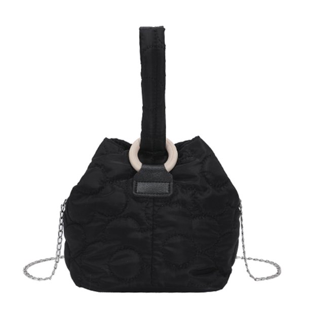 Bolsa De Hombro Bolsa de viaje acolchada con flores, de cubo de cadena informal, bordado simple para viajes Likrtyny Para Estrenar