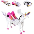 thumbnail image 1 of Transforming Unicorn Car Toy, Toddler Transforming Action Figure Robot Vehicle Set, 2Pcs Transforming Car-Robot for Kids - Magnetic Toys with Sturdy Connectors, Automatically Car Toy (Blue), 1 of 3