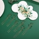 thumbnail image 2 of 1 juego de accesorios para el cabello de novia, horquillas, peinetas laterales, pinzas para peine con diamantes de imitación para mujer, peinetas decorativas, accesorios para el cabello verdes, 2 of 7