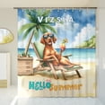 thumbnail image 3 of Vizsla Hello Summer Beach Theme with Sunglasses and Tropical Cocktail Shower Curtain Vizslas Dog Lover Gifts Idea Waterproof Bathroom Bathtub Curtain - 00009, 3 of 5